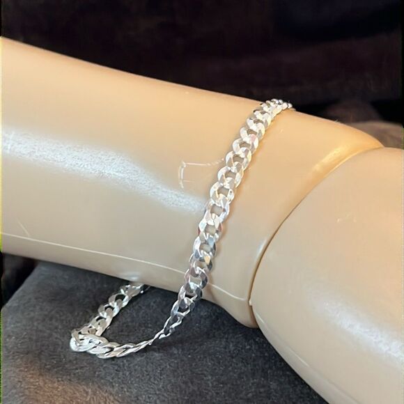 7.5 inch 5 mm 925 Italian sterling silver Cuban bracelet - Picture 3 of 11